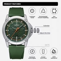 Pour NAVIFORCE hommes luxe 8031 bleu Silicone montre à Quartz étanche lumineux montre-bracelet 40mm verre cadran Simple Style Date