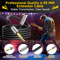 Cable de Audio Estéreo ZOGUO Chapado en Oro de 3.5mm a 6.35mm con Conductor de Cobre Puro y Blindaje de Lámina para Uso en Altavoces de Alta Fidelidad