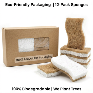 Spugna Biodegradabile Non Abrasiva in Fibra di Cocco e Cellulosa Compostabile per la Pulizia di Stoviglie in Ceramica - Product Image 1