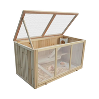 Cage à hamster moderne de luxe en bois à trois niveaux 94,5x48,5x49,5cm, assemblée avec plateformes, échelle, nichoir, écologique, toutes saisons