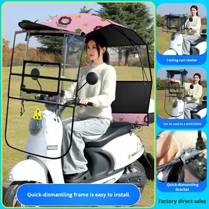 Toldo para Vehículo Eléctrico, Nuevo Estilo, Retráctil, Plegable, de Liberación Rápida, Parasol Impermeable, Protector Solar de Vinilo, para Motocicleta, Protección contra la Lluvia - Product Image 5
