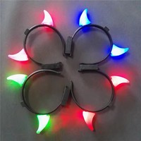 HLC Party Expert Bandeau LED clignotant Mini Cornes de Diable pour Halloween, Concerts, Événements, Fêtes, Festivals, Cadeaux de fête et Nouveautés