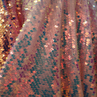 Offre Spéciale 5mm paillettes tissu chaud Orange couleur broderie tissu scintillant paillettes dégradé paillettes tissu pour robe de soirée