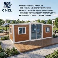 Maison modulaire extensible CNZL de 20 pieds à installation rapide, 1 à 3 chambres, mini-cottage australien pliable, cuisine scolaire