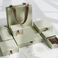 Boyang Personnalisé Vente en Gros Luxe Papier Tiroir Ensemble de Boîtes d'Emballage Bijoux pour Bracelets Boucles d'Oreilles Colliers Bagues avec Logo