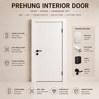 Porte intérieure pré-assemblée en MDF/HDF avec cadre, charnières et serrure – Système de porte complet – Fournisseur OEM/ODM