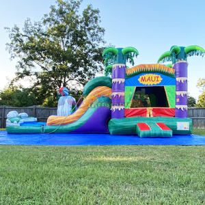 Commercial <b>inflatable</b> maui bounce house with slide combo bouncer outdoor kids jumping castle - Product Image 1