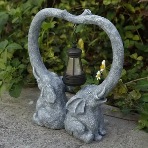 Unique Gift for Elephant Lovers, Premium Resin Elephant <strong>Artwork</strong>, Whimsical Outdoor Ornament for <strong>Couples</strong> and Garden Enthusiasts - Product Image 5