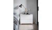 Ensembles de meubles de chambre à coucher en bois blanc moderne 4 pièces avec cadre de lit Queen Size commode 2 tables de chevet pour meubles de chambre à coucher