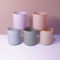 Stoples Lilin Kaca Warna Matte Aura 8OZ 12OZ 16OZ Blush Sage Cream Lilac Cloud untuk Pembuat Lilin Berbagai pilihan tutup opsional