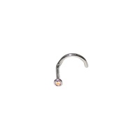 Cincin Hidung Titanium G23 Berlapis Emas Zirkon Klasik untuk Anak, Model L-bend, Perhiasan Tindik Hidung untuk Hadiah Pesta Pernikahan