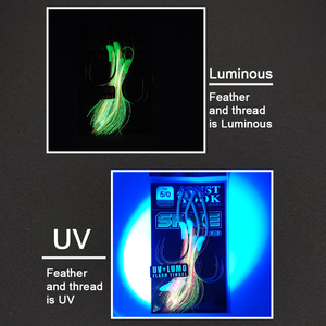 Xuhang SPTN-PTL UV phát sáng phát sáng đôi Thuyền biển câu cá Jig jigging đôi Hỗ trợ móc cho nước ngọt Bass sông câu cá - Product Image 6