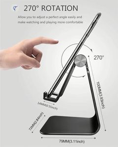 Aluminum Smartphone Holder Desktop <b>Adjustable</b> Cell Phone Stand Dock Holder Compatible with All Phones and Tablet - Product Image 3