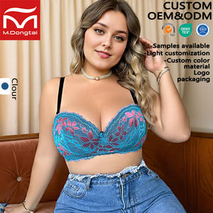 Damen Übergröße Blumen-Spitzen-BH Sexy Push-Up Bügel-BH für Große Brüste XXL/<span class=keywords><strong>XXXL</strong></span> Größen Großhandel Fabriklieferung - Product Image 2