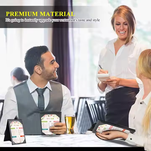 Premium 2 View Pu Lederen Populaire <span class=keywords><strong>Menu</strong></span> Houder Tafelmenu Covers Voor Restaurant/Salons/Café