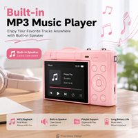 Cámara para Estudiantes H20 4K UHD, 48MP AF, Pantalla IPS Abatible de 2.4 Pulgadas, Zoom 16X, MP3, Juegos, 12 Idiomas, Dispositivo de Transferencia OTG para Jóvenes Globales