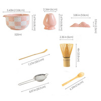 Kit de fouet à matcha chinois en céramique durable et écologique de 600 ml, design Japandi de luxe, avec outil en bambou pour le thé, coffret cadeau