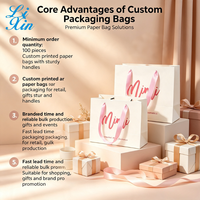Sacs à provisions de cadeau avec poignée, design, promotion, luxe, vente en gros, logo de marque, impression personnalisée, emballage, sac en papier kraft brun
