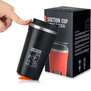 Grosir kustom Logo baja nirkarat warna dapat digunakan kembali Anti Slip tidak tumpah cangkir kopi cangkir teh susu dengan Mug hisap