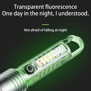 Porte-clés multifonctionnel Lampe de poche LED Luminous UV Blacklight Outdoor Portable USB Rechargeable Flashlight With Warning Light - Product Image 6