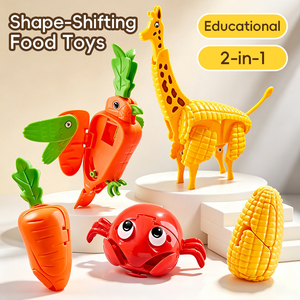 Jouets éducatifs transformables 2 en 1, du maïs à la girafe, avec articulations mobiles, design de dessin animé, jouets de puzzle pour enfants - Product Image 1