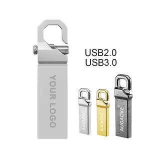 방수 금속 열쇠 고리 U 디스크 새로운 도착 USB 플래시 드라이브 16GB 32GB 64GB 128GB 메모리 스틱 USB 스틱 펜 드라이브