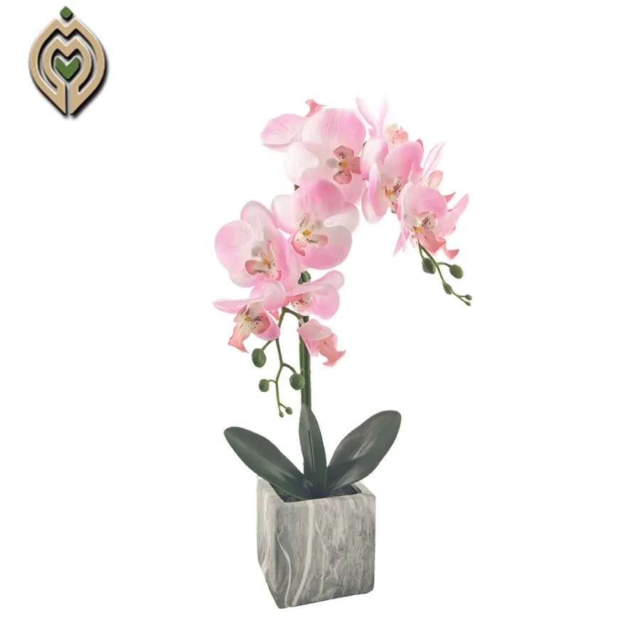 Wholesale Artificial Colorfuldecor Phalaenopsis Orchid Flower Simulation Plants Potted Orchid For Garden Hotel