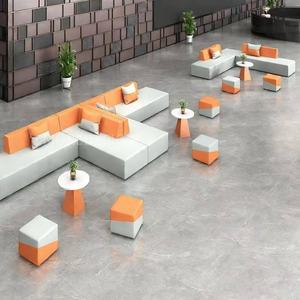 Canapé d'attente en cuir en forme de L, <span class=keywords><strong>prix</strong></span> d'usine, pour salon de beauté, spa, bibliothèque, bureau, hôtel, aéroport, école, hôpital, centre commercial, réception - Product Image 5