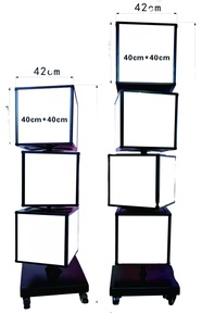 Cả hai treo và tầng thường vụ 4 mặt xoay vuông Cube Shape <span class=keywords><strong>LED</strong></span> hộp đèn - Product Image 2