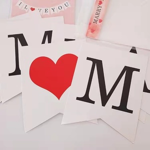 Tôi Yêu Bạn Giấy Vòng hoa bên trang trí hình trái tim kết hôn với tôi chuỗi treo Cờ biểu ngữ cho ngày Valentine đề nghị đính hôn - Product Image 3