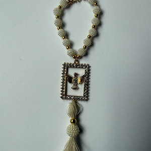 Adorno de coche con diamantes de imitación, religioso, vintage, con cuentas de perlas, paloma del Espíritu Santo, cruz, Virgen de Guadalupe, conector de rosario, llavero - Product Image 1