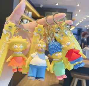 Hot selling decoration gifts souvenir 3d Homero Simpson keychain pvc rubber Homero Simpson key chain