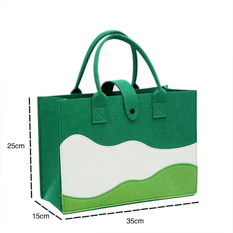 2024 new spot handbag corporate gift bag employee onboarding business companion gift color block felt bag