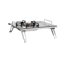 Réchaud de camping pliable IGT pour l'extérieur - Plaque de cuisson à gaz portable, compacte et pliable pour une utilisation montée sur véhicule