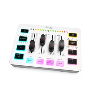 Equipo de Podcast FIFINE SC3 con Luces RGB, Cambio de Voz, 4 Controles Individuales, Alimentación Phantom de 48V para DJ, Transmisión en Vivo, Mezclador de Audio - Product Image 2