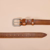 Ceinture en cuir de vachette crème d'arbre de couche supérieure, ceinture en cuir véritable de boucle d'aiguille de tannage végétal rétro des hommes, ventes directes d'usine
