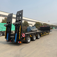 Semi-remorque à plateau surbaissé à 3 essieux pour le transport d'équipements lourds, d'excavatrices, de machines minières, de grues et de matériel de construction