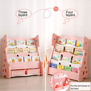 Đa-Chức Năng 4 Tầng Trẻ Em Cuốn Sách Tổ Chức Kệ Với 2 Đồ Chơi Lưu Trữ Thùng Cho Trẻ Em Của Phòng Khách Phòng Ngủ - Product Image 5