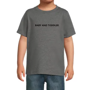 Cơ Bản Cotton Bé T-Shirt Drop Shoulder Biểu Tượng Tùy Chỉnh T Áo Sơ Mi Cho Trẻ Em Trai