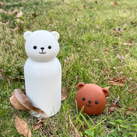 Bouteilles isothermes sous vide PAISEN personnalisées avec couvercle en silicone à motifs d'animaux mignons, 500 ml