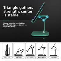 Support de téléphone portable et tablette télescopique pliable à trois volets avec réglage multi-angles pour utilisation sur bureau