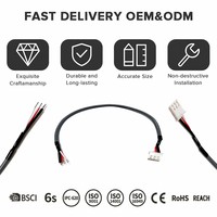 Konektor Adaptor Terminal JST PH 2.0 Molex 1.25mm Pitch 2-4 Pin Kustom, PTFE/PBT Tembaga Berlapis Timah IP65 Kabel PCB