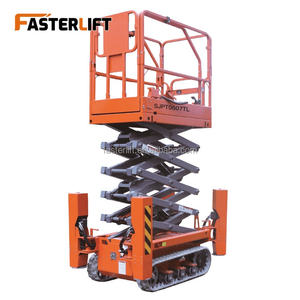 Plataforma Elevadora Móvil Eléctrica de Tijera sobre Orugas de Acero Aleado con Capacidad de Carga de 130 kg y Alturas de 8m, 10m, 12m, 14m - Product Image 1