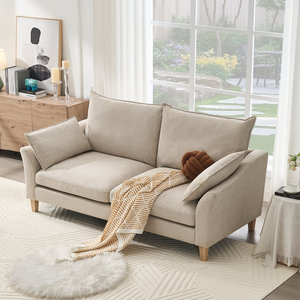 Canapé moderne pliable de 79 pouces de large avec cadre en métal rembourré et assise profonde pour salon et appartement - Product Image 2