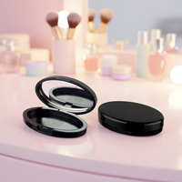 Boîtier compact en plastique ABS pour cosmétiques avec matériaux recyclés, couleur personnalisée, service OEM/ODM, étui vide pour fard à paupières et blush avec miroir