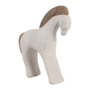 Statuetta di Cavallo in Ceramica Moderna con Base in Legno di Mango per Decorazione Casa e Ufficio - Product Image 2