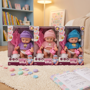 Muñeca de Vinilo con Voz, Biberón, Chupete y Cuchara, 27 cm, Juguete de Plástico para Niños, Regalo para Cuarto de Juegos, Venta al Por Mayor - Product Image 1