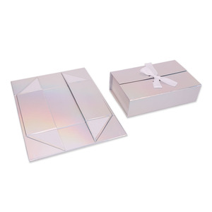 Custom Logo Cardboard <b>Paper</b> Luxury Magnetic Gift Box With Ribbon Closure Folding Gift Box Packaging - Product Image 3