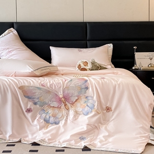 Couette en polyester quatre pièces toutes saisons taille Queen 600TC, literie moderne pour la maison, écologique et lavable - Product Image 4