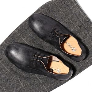 Leisure Business 2025 New Model Best-selling Handmade Round Toe Men's Dress <b>Shoes</b> <b>Height</b> <b>Increasing</b> Autumn - Product Image 5